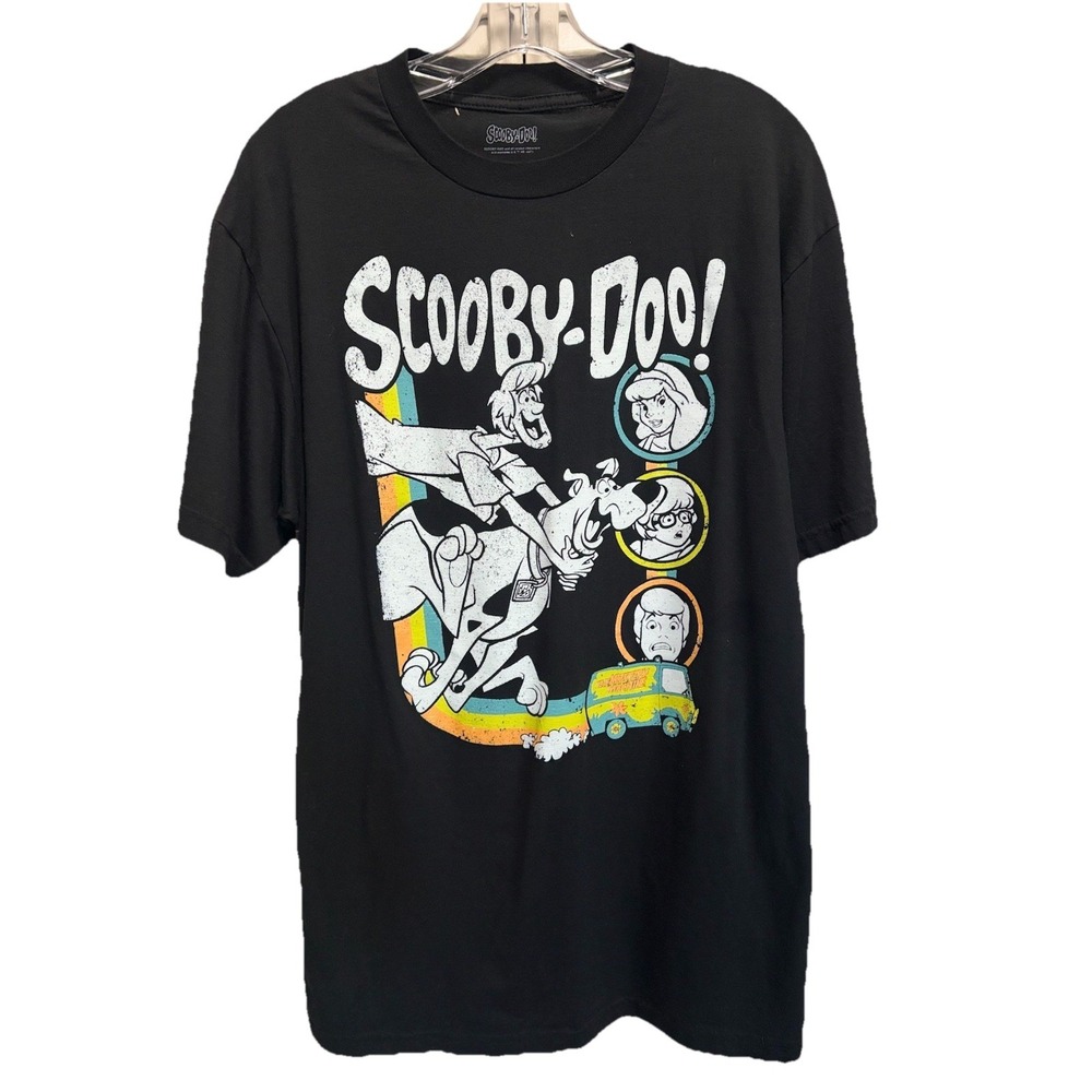 Scooby‎ Doo Graphic T-shirt Size LT Short Sleeve Crew Black/Multi Retro Cartoon